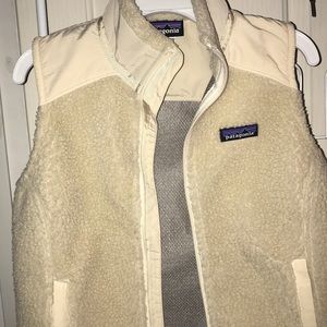 Patagonia retro x vest, white fur vest jacket